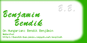 benjamin bendik business card